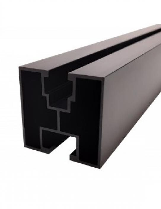 Szyna CZARNA profil montaż. 40x40 2350mm RAL9005 (1)