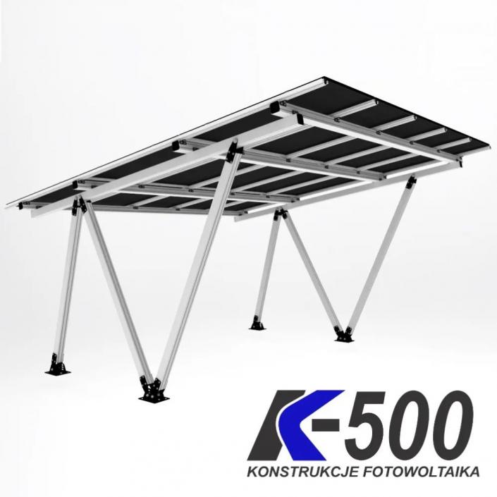 Carport fotowoltaiczny K500 X1 Srebrny  (1)
