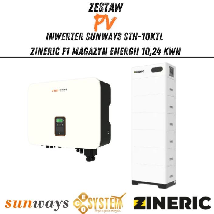 Zestaw Hybrydowy Inwerter SunWays STH-10KTL +  Zineric F1 Magazyn Energii 10,24 kWh (1)