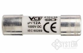 Bezpiecznik VCX 10x38 12A 1000VDC