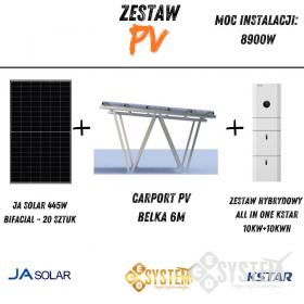 Obrazek dla: Zestaw PV,  Carport + Ja Solar  + All In One  KStar 10kW + 10kWh