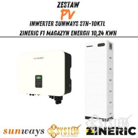Obrazek dla: Zestaw Hybrydowy Inwerter SunWays STH10KTL +  Zineric F1 Magazyn Energii 10,24 kWh