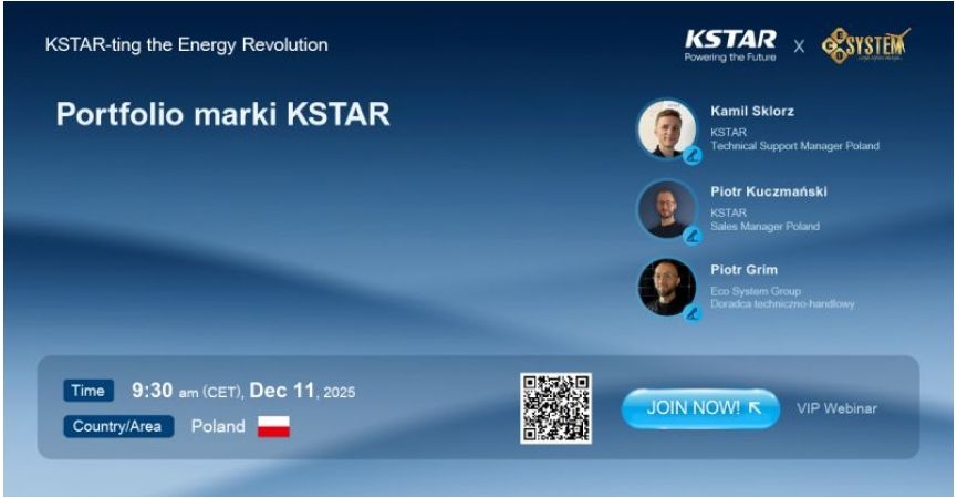 WebinarWeek - KSTAR 11 grudnia o 09:30, CET.
