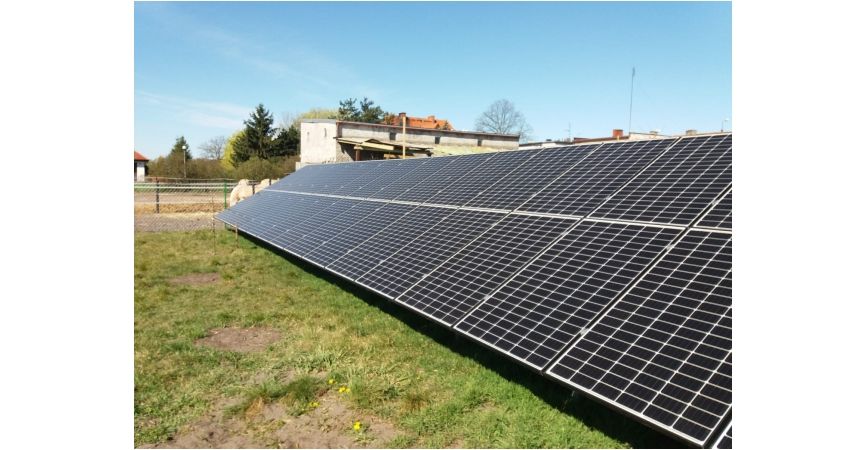 Naziemna instalacja paneli fotowoltaicznych z wykorzystaniem konstrukcji K502 - realizacja