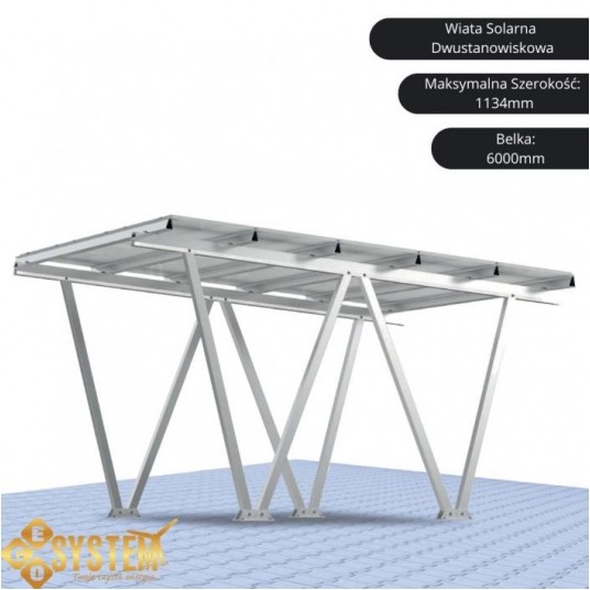 Carport fotowoltaiczny 6000mm Dwustanowiskowy -zdjęcie numer 1