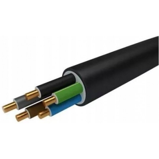 CZARNY KABEL N2XH-J 5X6 ŻO RE BEZHALOGENOWY DRUT -zdjęcie numer 1