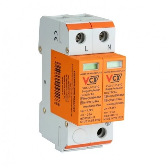 Ogranicznik AC VCX B+C 1 Faza 2P 6kA -zdjęcie numer 1