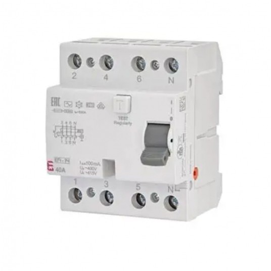 Wyłącznik Różnicowoprądowy ETI 100mA 40A 3 Faz -zdjęcie numer 1