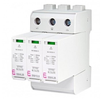 Ogranicznik przepięć DC ETI T1+T2 1100/6,25 3P